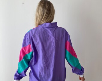 Sports Jacket Unisex Color Block Jacket Vintage 80s Style Sports Jacket Unisex Color Block Jacket Vintage 80s Style