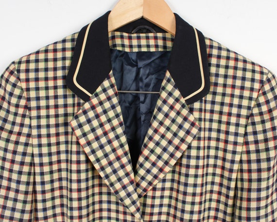 Checkered Jacket Women Retro Blazer Jacket Hounds… - image 2