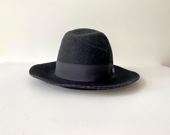 Frank Olive Black Felt Wool Hat - Neiman Marcus Designer  display picture 3