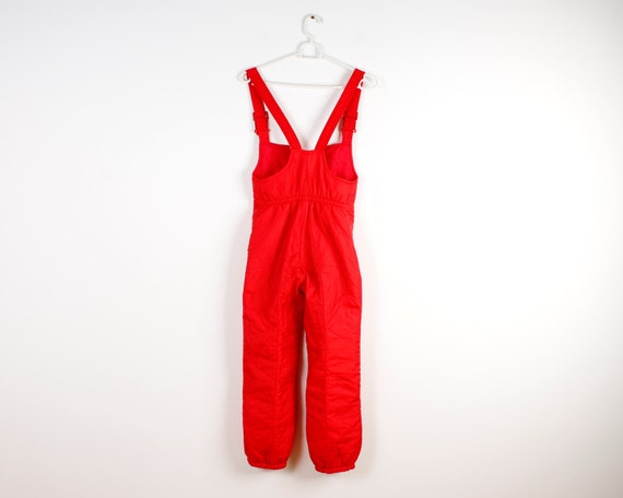 Kids Ski Suit Vintage Overall Braces Retro Red Sk… - image 4