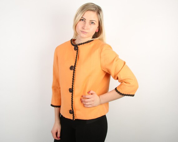 Orange Handmade Jacket / Women Handmade Jacket / … - image 2