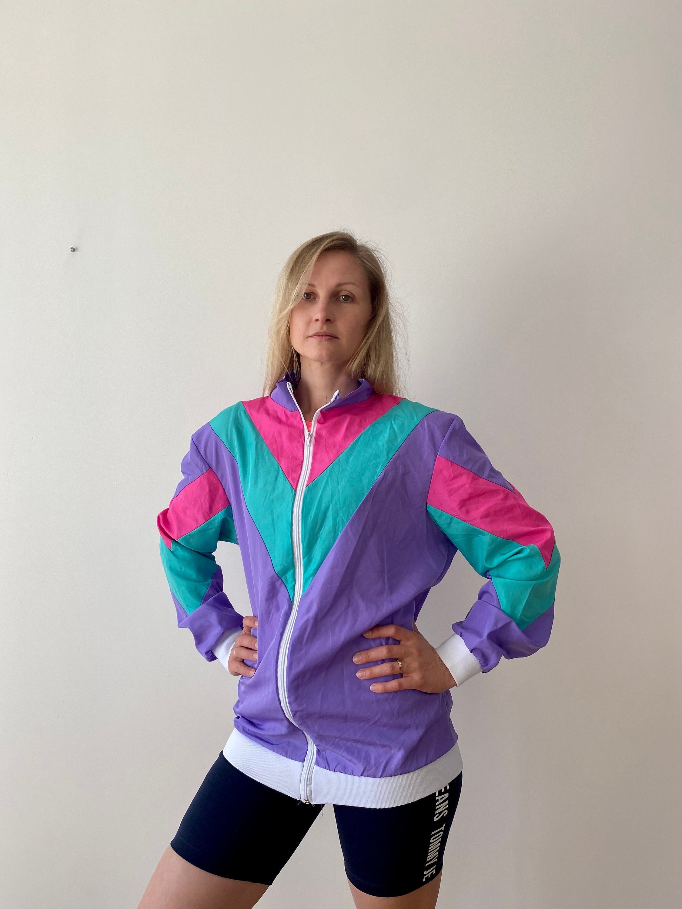 Sports Jacket Unisex Color Block Jacket Vintage 80s Style Sports Jacket Unisex Color Block Jacket Vintage 80s Style