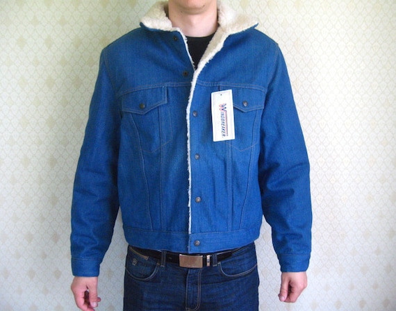 Vintage Denim Jacket / Winter Men Jacket / Shearli