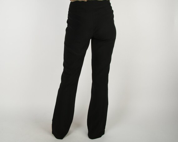 Black Women Pants Vintage High Waist Faux Leather… - image 3