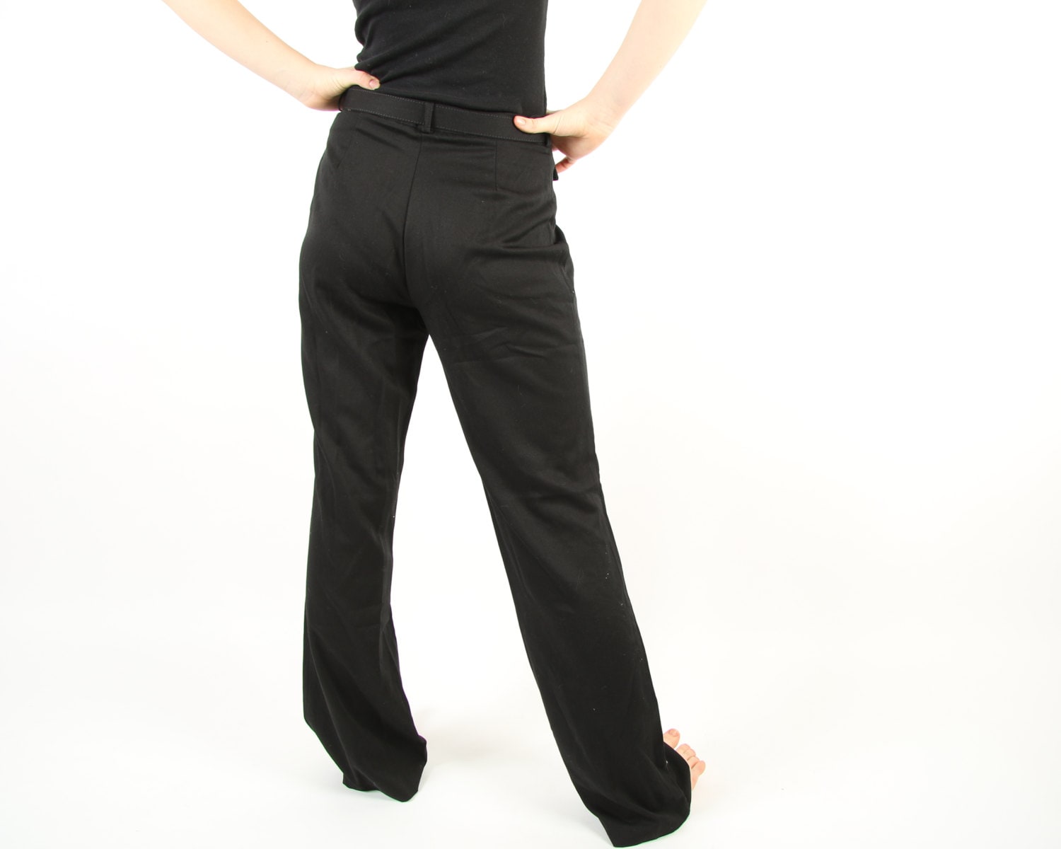 Black Women Pants Vintage Street One 