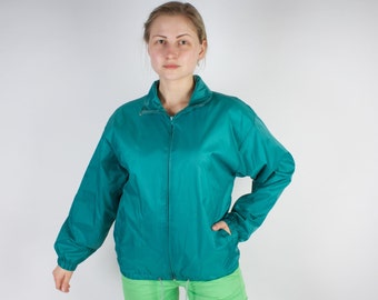 Giacca antivento unisex verde Giacca antipioggia semplice Taglia media