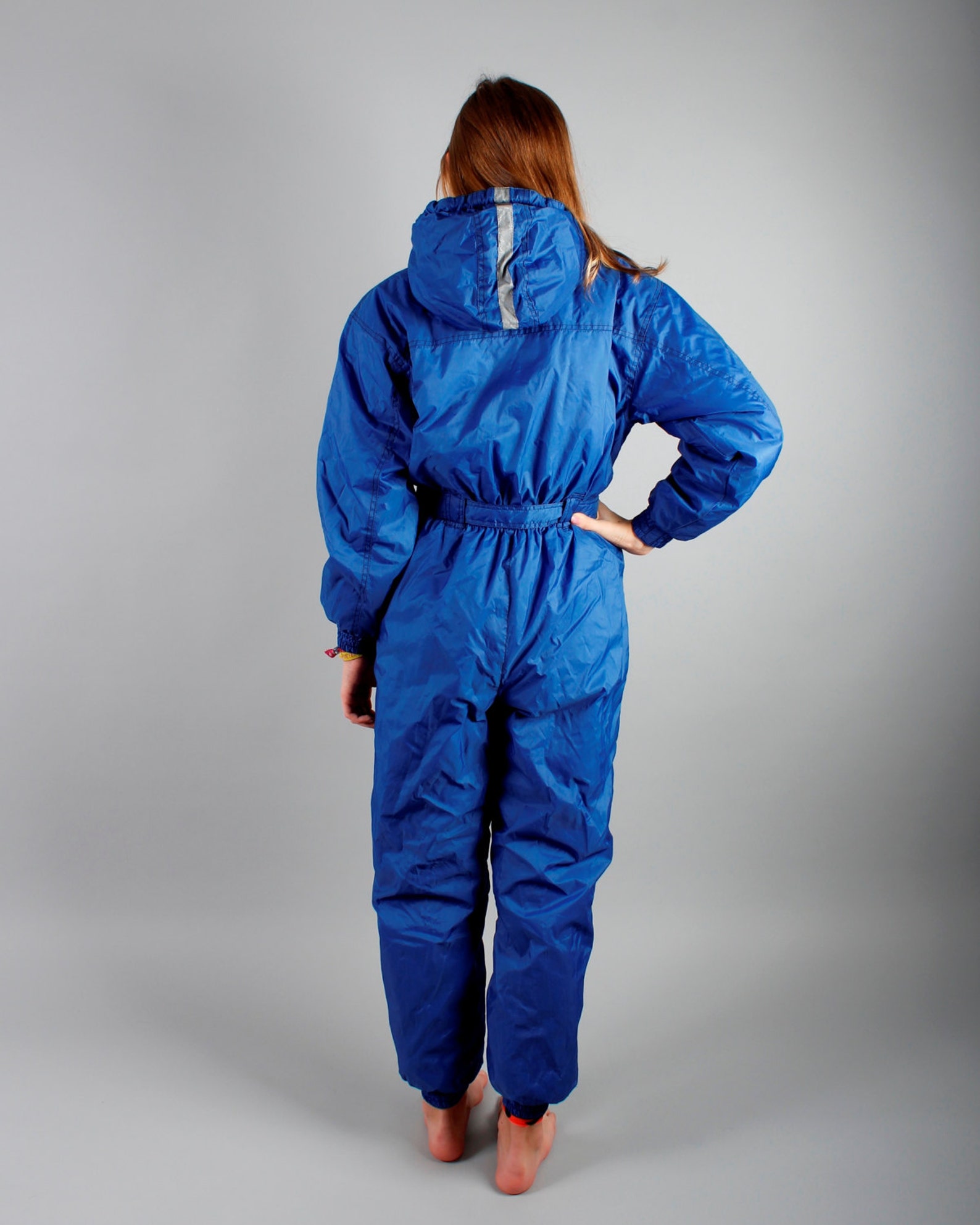 Vintage One Piece Ski Suit Unisex Blue Snowsuit Hipster Snow Etsy