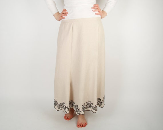 Embroidered godet skirt hotsell
