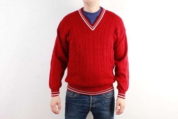 red wool jumper mens