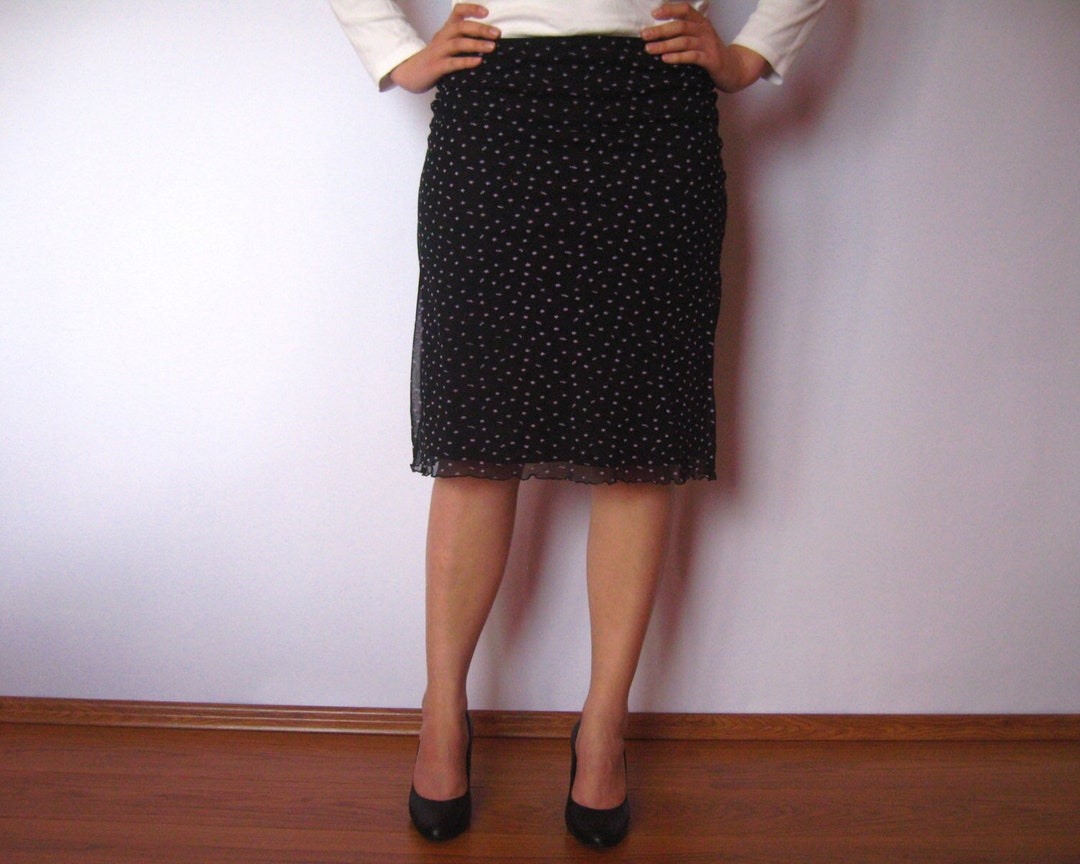 Vintage High Waist Polka Dot Print Skirt