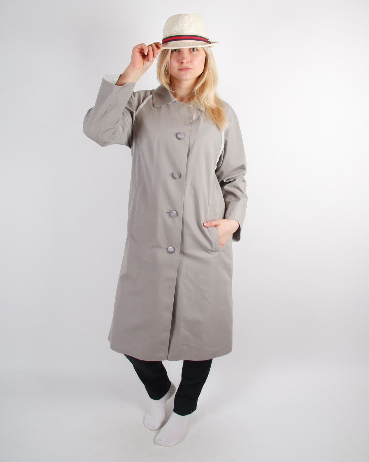knee length grey coat