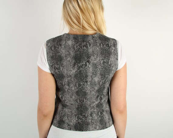 Gray Vintage Womans Vest Business Suit Hipster St… - image 3