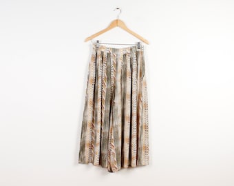 Falda pantalón con estampado tribal vintage: pantalones cortos de pierna ancha y cintura alta estilo años 80, talla grande.