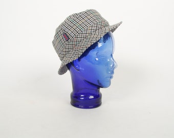 Grey Checkered Unisex Hat Fisherman Fedora Hat