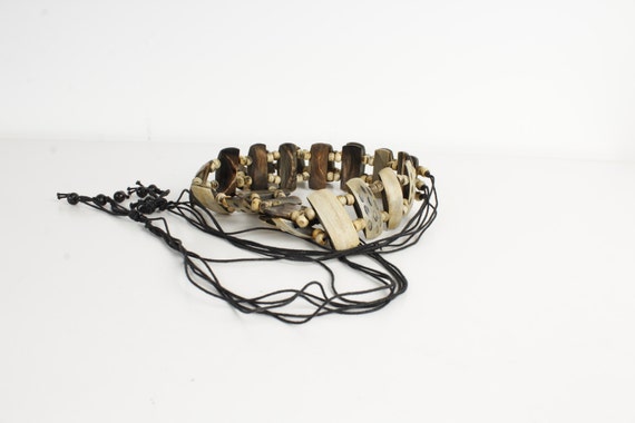 Vintage Wooden Medallion Belt: Bohemian Hippie Chain 