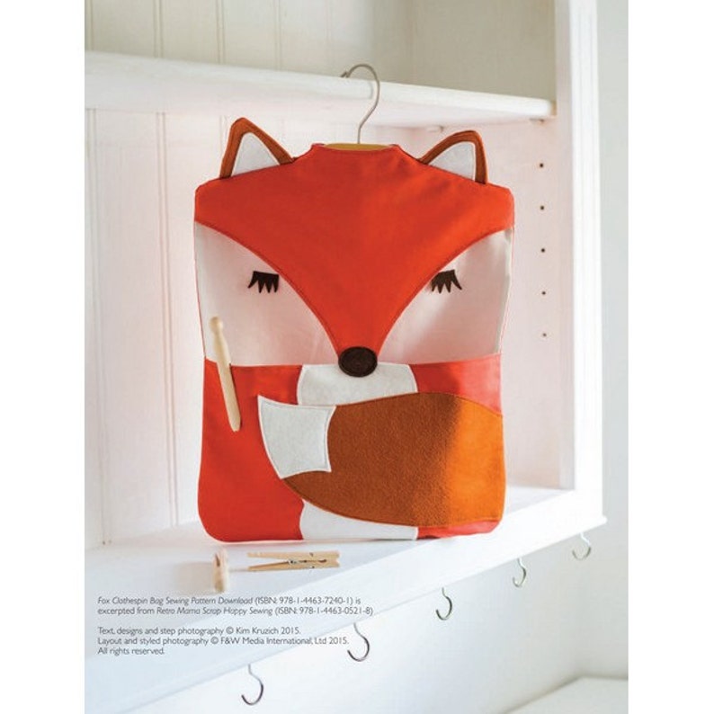 Download Fox Clothespin Bag Sewing Pattern Download | Etsy
