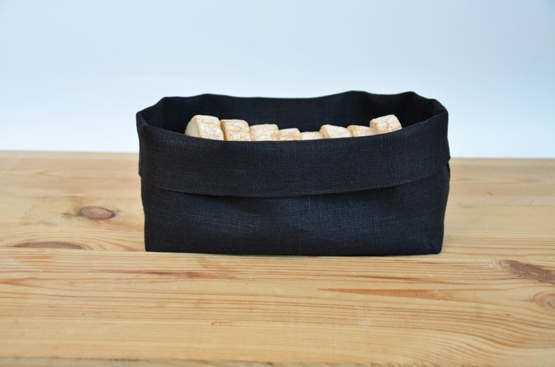 Linen Storage/bread Basket Rectangular Charcoal Linen Storage / Bread