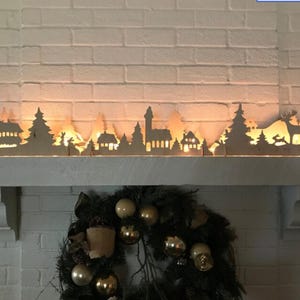 Christmas Mantel Decorations Fireplace decor Christmas light Nativity set Ornaments Window Decor Wooden candlestick Nutcracker