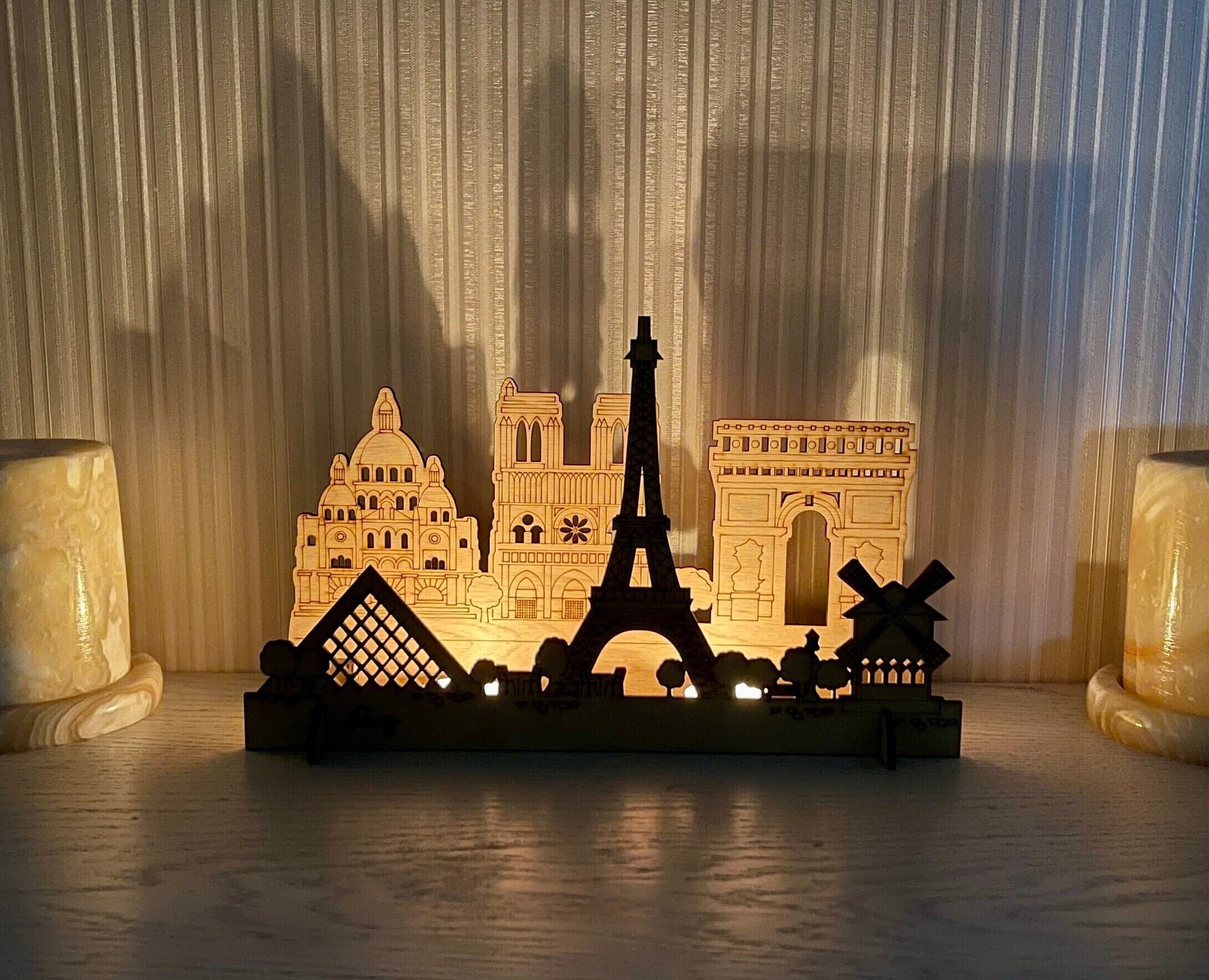 Paris France Romantic Travel Trip Getaway proposal Amsterdam Wooden Houses Mantel Shelf Decorations Light Fireplace decor