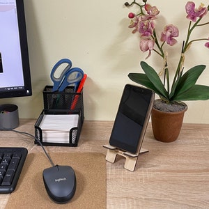 Wooden Phone Stand Cell Phone Holder Dutch house Mobile Stand for Office or Home image 4