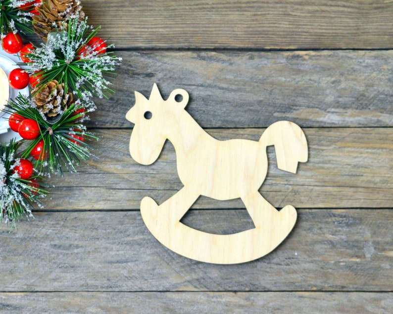 Christmas ornaments Wooden Christmas horse set of 10 pieces Etsy
