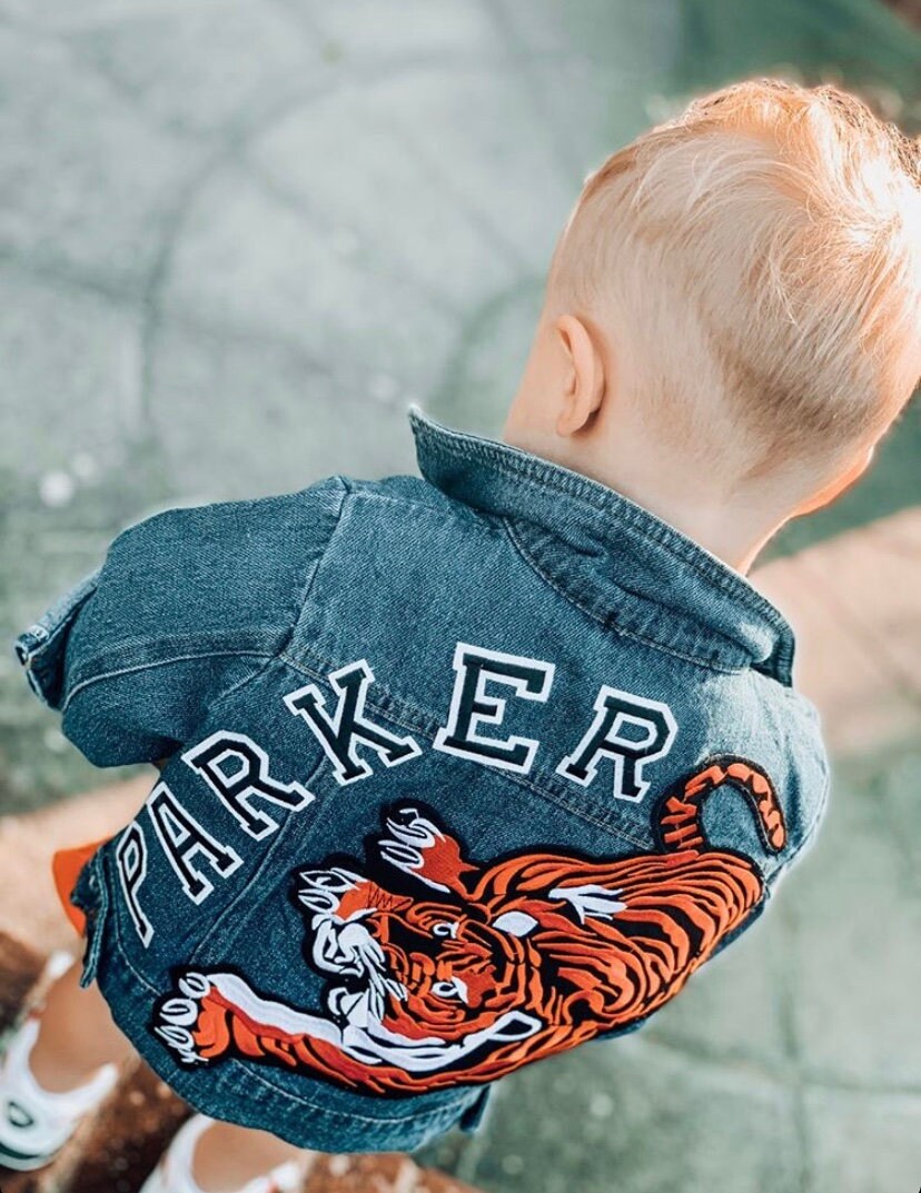 personalised childrens denim jacket