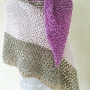 Knitted triangular shawl Summer Evening image 2