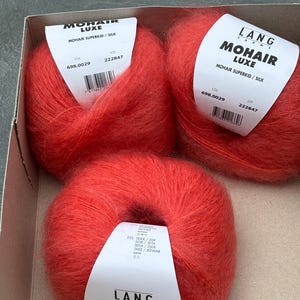 Wool Value Pack Lang Yarns Mohair Luxe Color 698.0029 Melon 3 x 25g