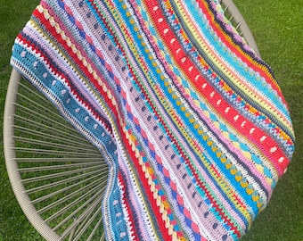 Beautiful summer crochet blanket, handmade