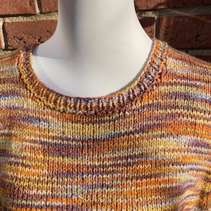 Pullunder / Slip-Over / Top hand-knitted in autumn colors size M/L