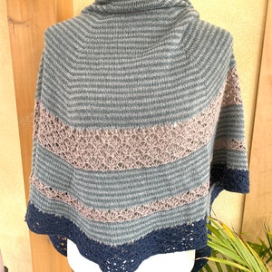 Triangular scarf, hand-knitted, made of alpaca