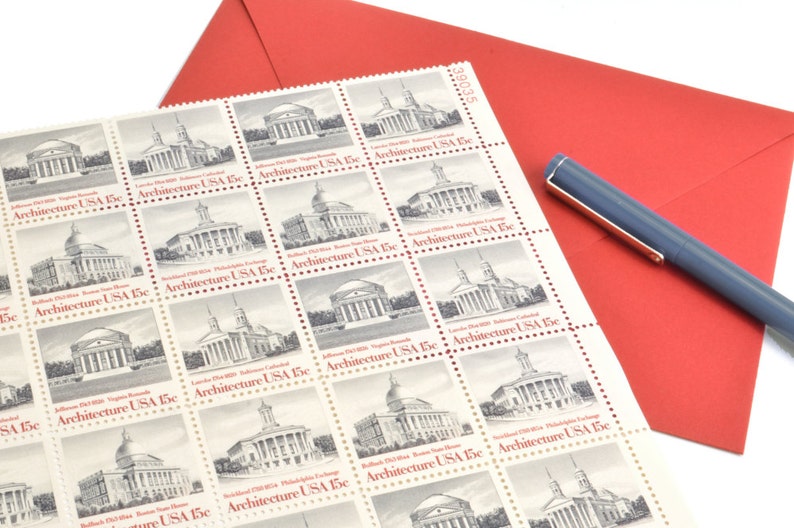 Unused 24 Architecture Postage Stamps Quantity of 24 1980 15c