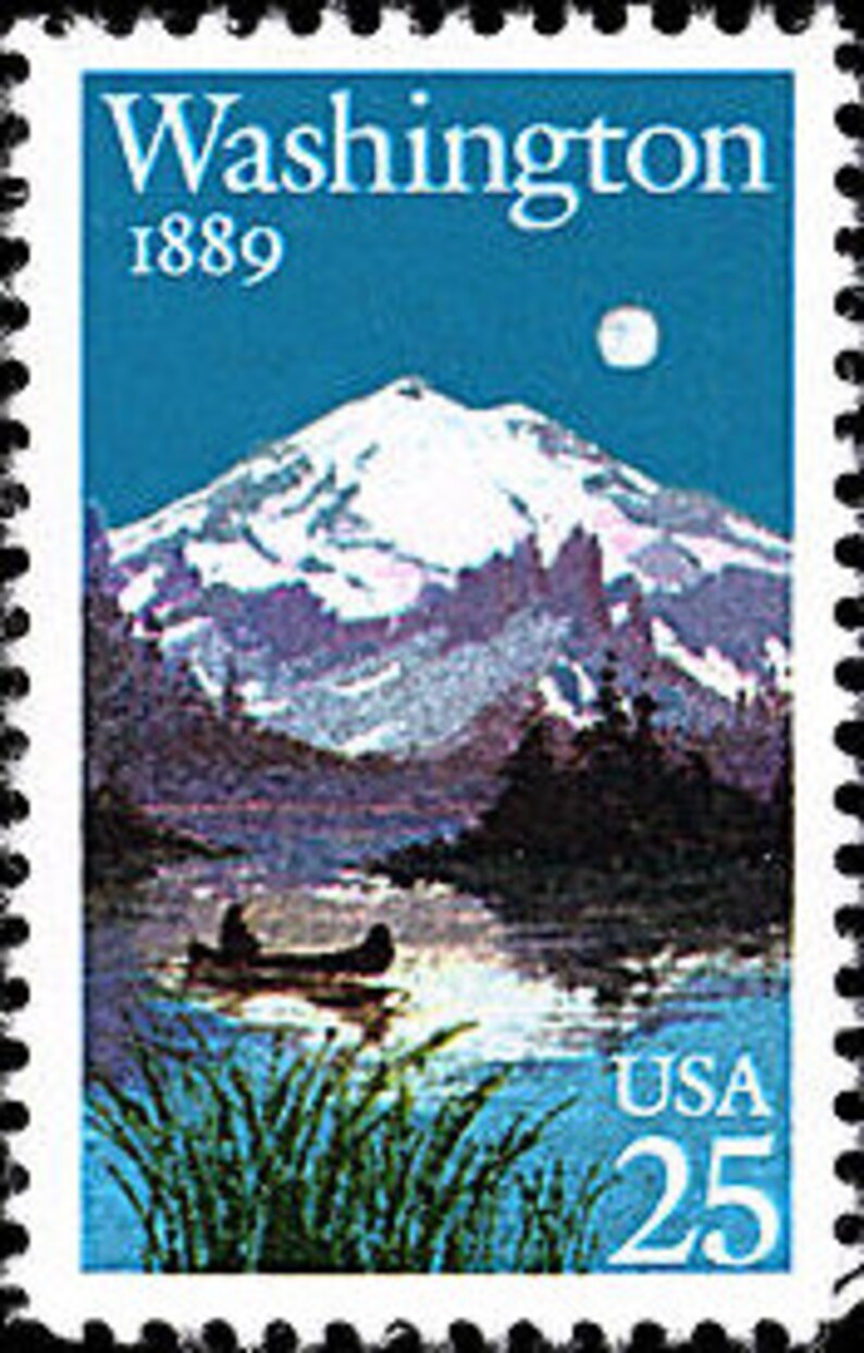 25 Washington Statehood Stamps 25c Mt. Rainier 1989 | Etsy
