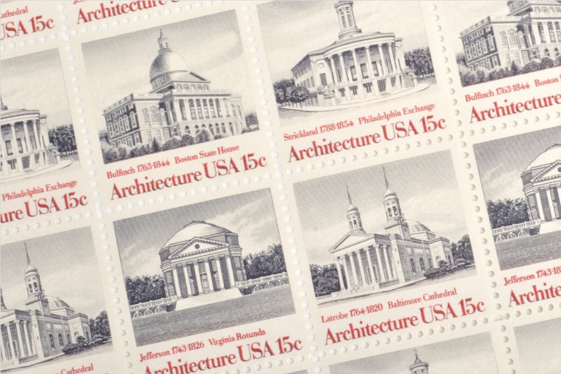 Unused 24 Architecture Postage Stamps Quantity of 24 1980 15c