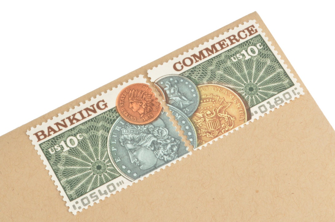 24 Banking Stamps 10c Vintage Unused Postage 1975 Etsy