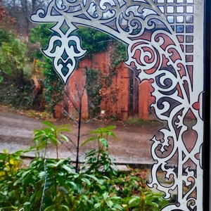wicoart sticker window cling stained glass corner art lace big size