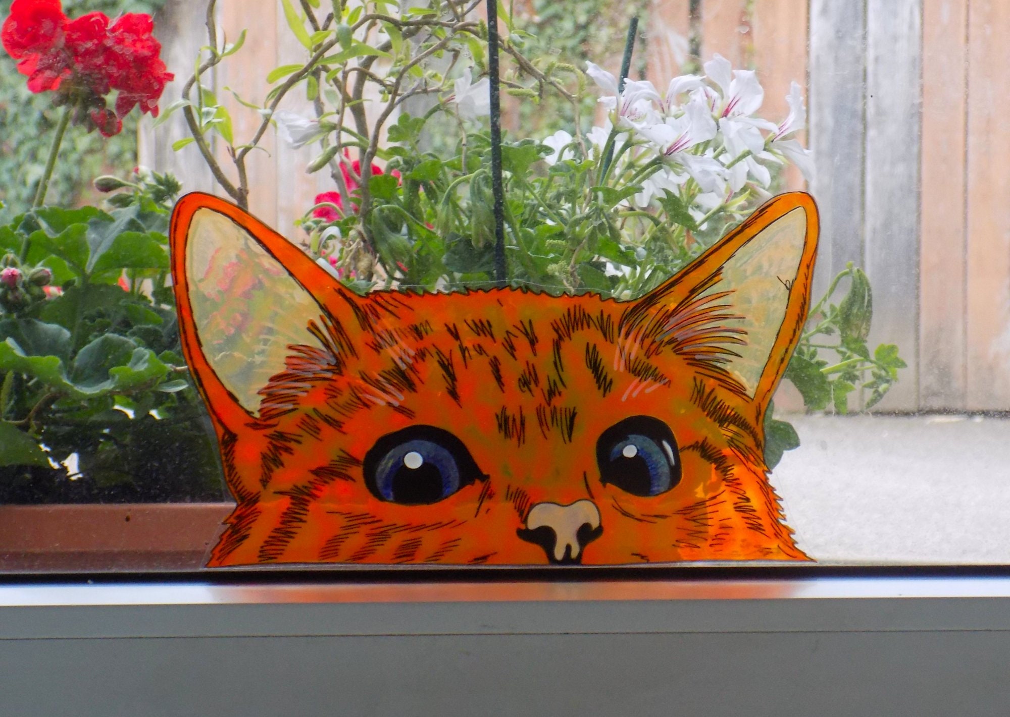 Wicoart Sticker Window Cling Stained Glass Art Chat Mignon Pour Fond de Fenêtre