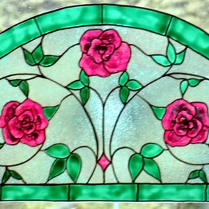 wicoart selbstklebend Glasmalerei vitrail demi lune 28 x 14 cm