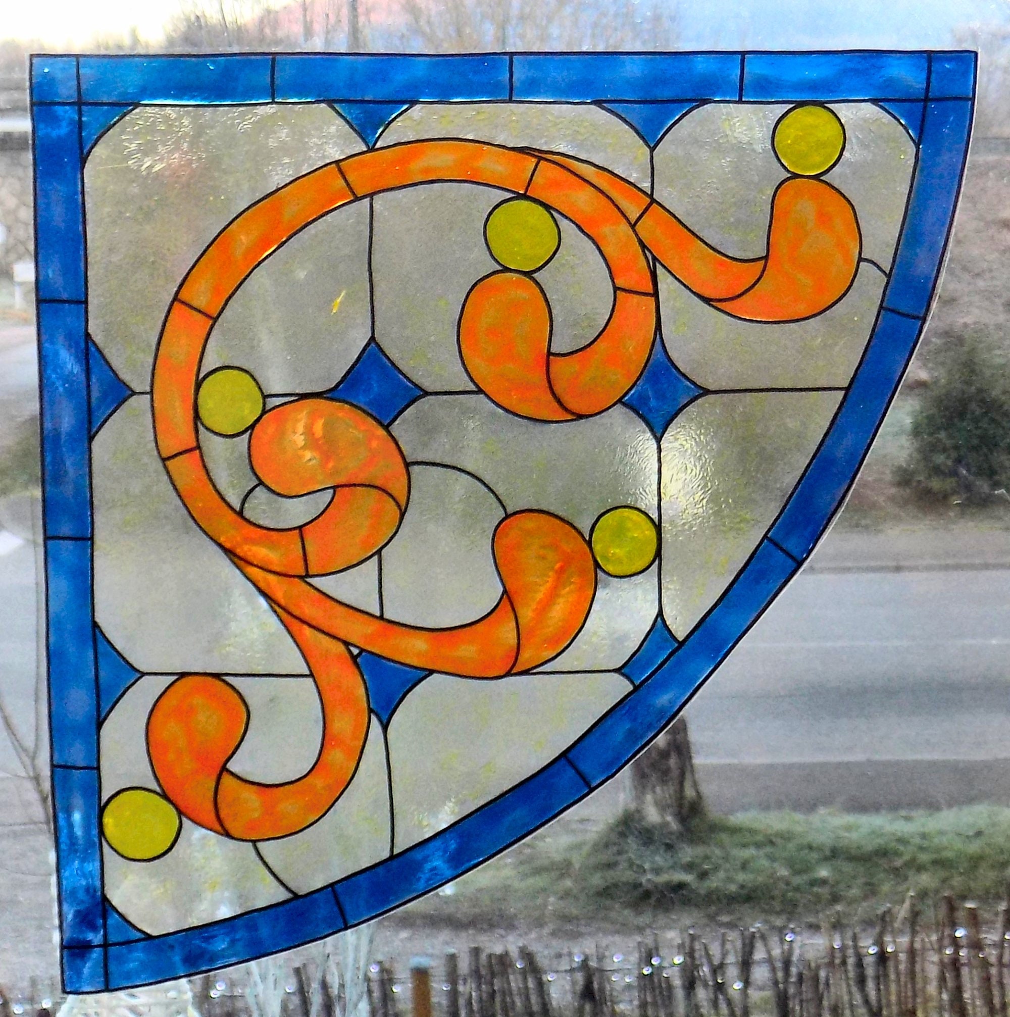 WICOART WINDOW STICKER CLING ART VITRAIL DECAL CORNER