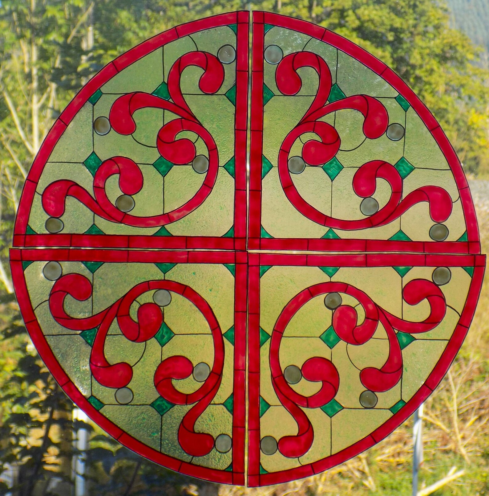 WICOART WINDOW COLOR STICKER CLING DECAL STAINED GLASS CHRISTMAS RED