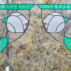 Blumen Knospe handbemalt mit Wicoart selbstklebend in 2 Ecken