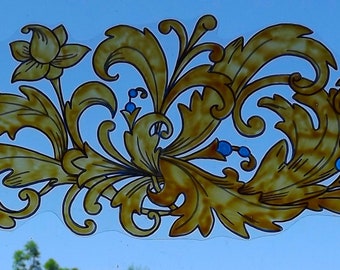 Sticker Vitrail Wicoart Magnolia – 68x30 Cm, Repositionnable, Déco Fenêtre