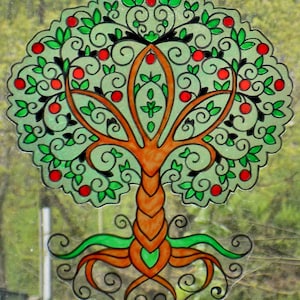 wicoart sticker window cling stained glass effect insieme di 2 angoli fiori