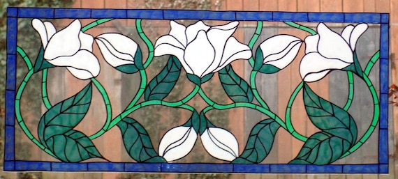 IRIS OVAL DOOR WINDOW CLINGS STAINED GLASS EFFECT DECAL SUN CATCHER DECORATION