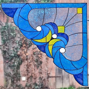 wicoart sticker window color cling stained glass vitrail handpainted decal corner art nouveau heart