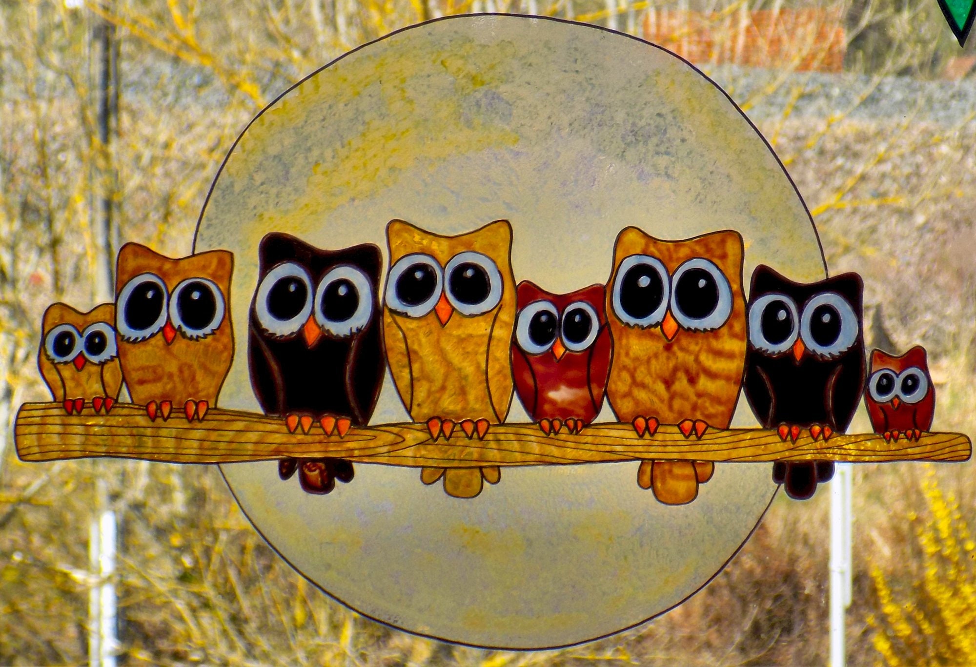 Owl Suncatcher Prism Window Sticker Holographic Window Film Owl