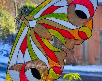 wicoart sticker window cling stained glass vitrail butterfly moth 3 patterns to choose from