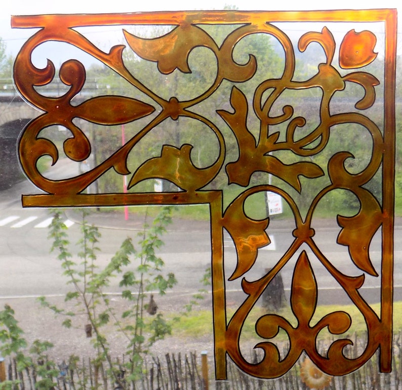 Vitrail | Sticker Fenetre Vitre | Vitrail Floral