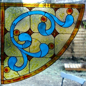 adesivo de janela wicoart para pendurar em vidro colorido, ângulo de janela, art déco