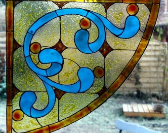 wicoart sticker window cling stained glass art deco window corner